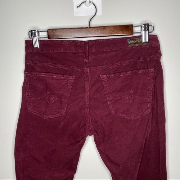 AG - Adriano Goldschmed Maroon Corduroy 'The Legging Super Skinny' Mid-Rise Pant - Picture 11 of 16